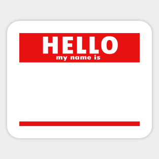 Blank Hello My Name Is Sticker